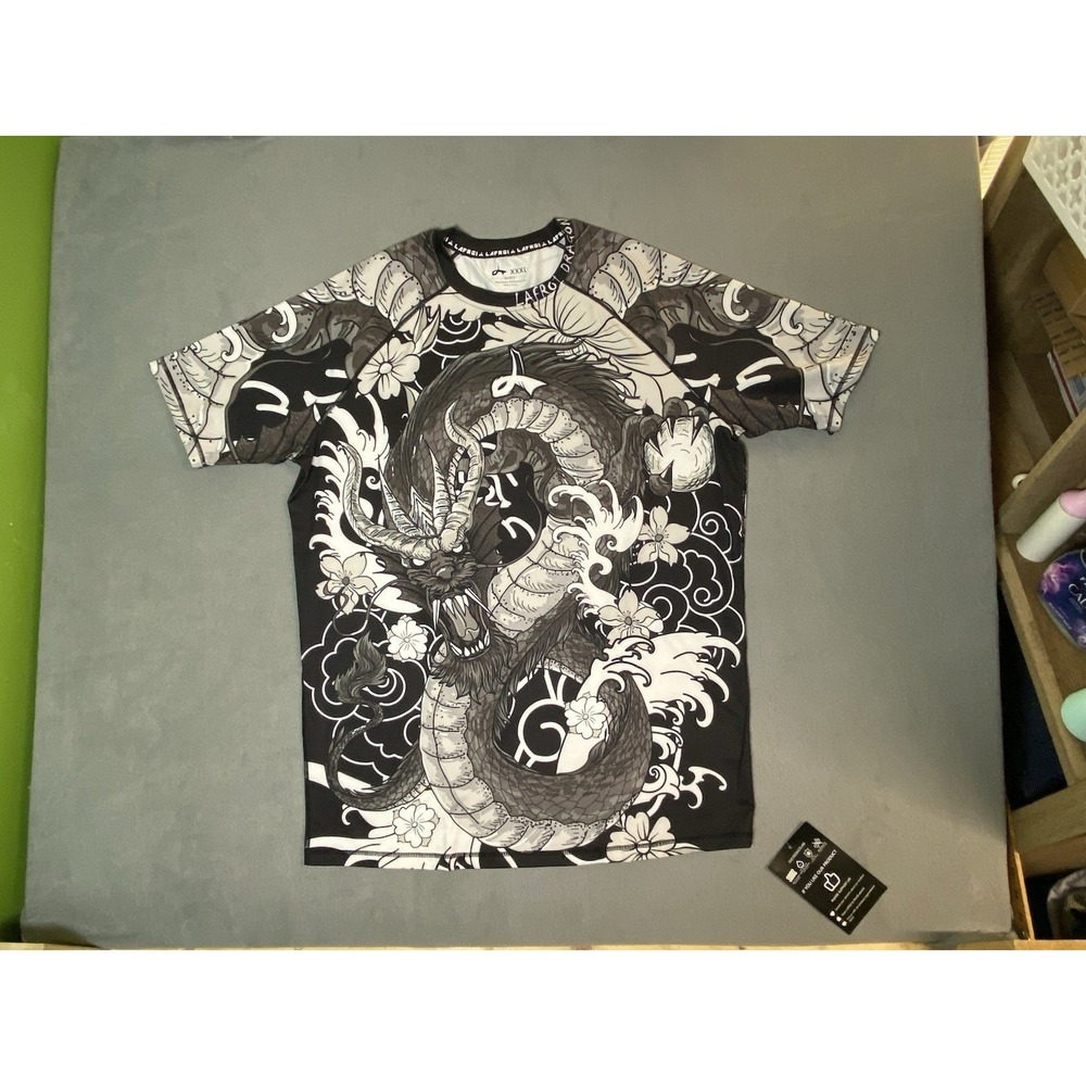 NWT! Lafroi Burst Maximum Performance Rash Guard Dragon All Over Pattern XXL*